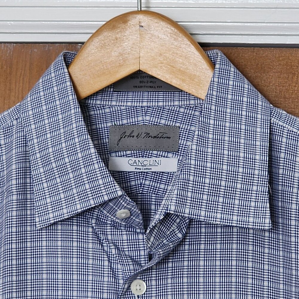 JOHN NORDSTROM 2Ply 80s Pima Cotton Plaid L/S 16-34